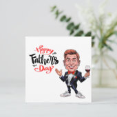 Custom Cool Dad en zoon karikaturen Feestdagenkaart (Staand voorkant)