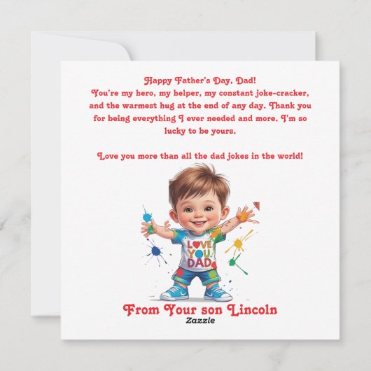 Custom Cool Dad en zoon karikaturen Feestdagenkaart (Achterkant)