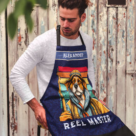 Custom Cool Dog Retirement Gifts voor Visser Papa Schort