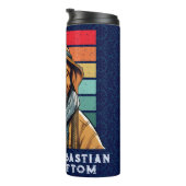 Custom Cool Dog Retirement Gifts voor Visser Papa Thermosbeker (Geroteerd rechts)