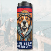 Custom Cool Dog Retirement Gifts voor Visser Papa Thermosbeker