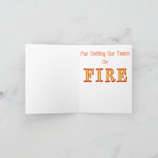 Custom Cool Flaming Voetbal coach Dank u kaart (Binnen)