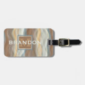 Custom Cool Retro Abstract Artistic Waves Patroon Bagagelabel (Voorkant horizontaal)