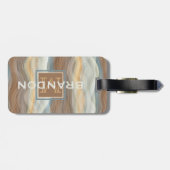 Custom Cool Retro Abstract Artistic Waves Patroon Bagagelabel (Achterkant horizontaal)
