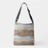 Custom Cool Retro Abstract Artistic Waves Patroon Crossbody Tas (Voorkant)