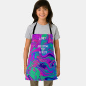 Custom Cool Roze Groovy Meisje Verjaardag Slijm Pa Schort (Insitu)