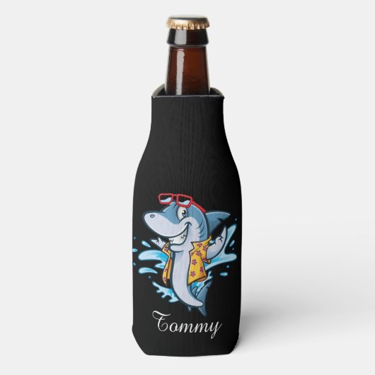 Custom Cool Shark Dude Flesjeskoeler (Fles Voorkant)