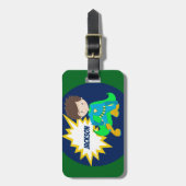 Custom Cool Superheld Kinder Bagagelabel (Voorkant verticaal)