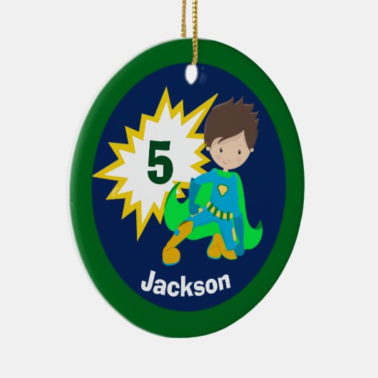 Custom Cool Superheld Kinder Keramisch Ornament (Rechts)