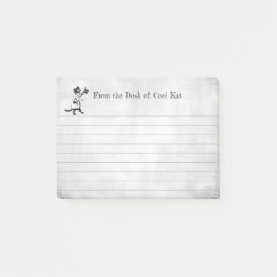 Custom Cool Top Hat Cat Lined Sticky Post-it® Notes