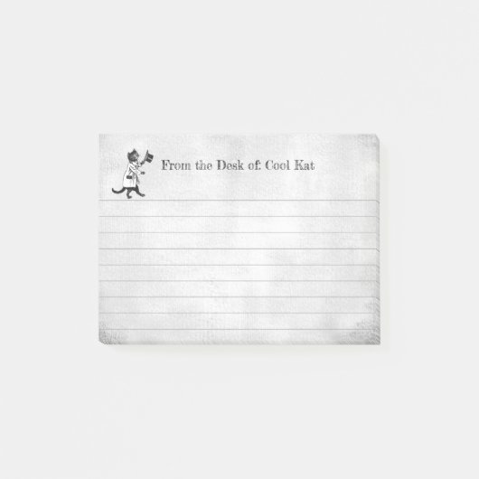 Custom Cool Top Hat Cat Lined Sticky Post-it® Notes (Voorkant)
