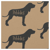 Custom Coonhound Dog Fabric Stof (Close Up)