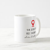 Custom Coordinates Location Valentine's Day Gift Koffiemok (Voorkant rechts)