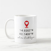 Custom Coordinates Location Valentine's Day Gift Koffiemok (Links)