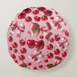 Custom Coquette Heart Bow Pattern Wrapping Paper Rond Kussen