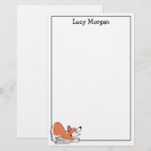 Custom Corgi Cute Dog Art Stationery Briefpapier (Voorkant / Achterkant)