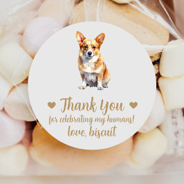Custom Corgi Dog Wedding Favor Stickers