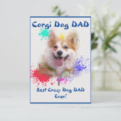 Custom Corgi papa hond beste gekke hond papa Bedankkaart (Staand voorkant)
