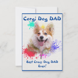 Custom Corgi papa hond beste gekke hond papa Bedankkaart