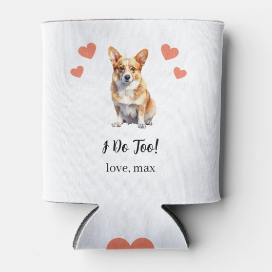 Custom Corgi Pet Wedding Koelbox Blikjeskoeler (Voorkant)