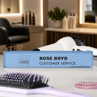 Custom Corporate Business Logo Black Acrylic Desk Naambordje