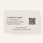 Custom Corporate Business Logo Modern ID Badge (Achterkant)