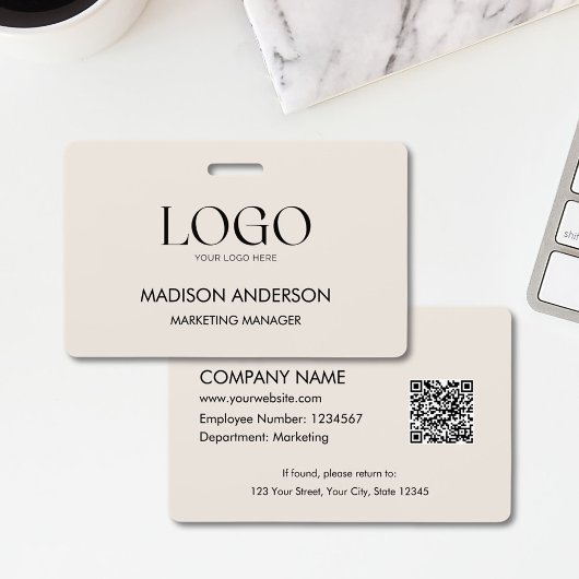 Custom Corporate Business Logo Modern ID Badge