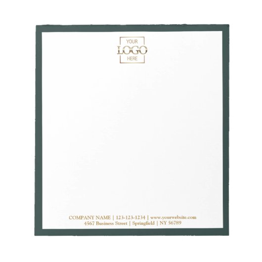 Custom Corporate Business Logo Modern Professional Notitieblok (Voorkant)