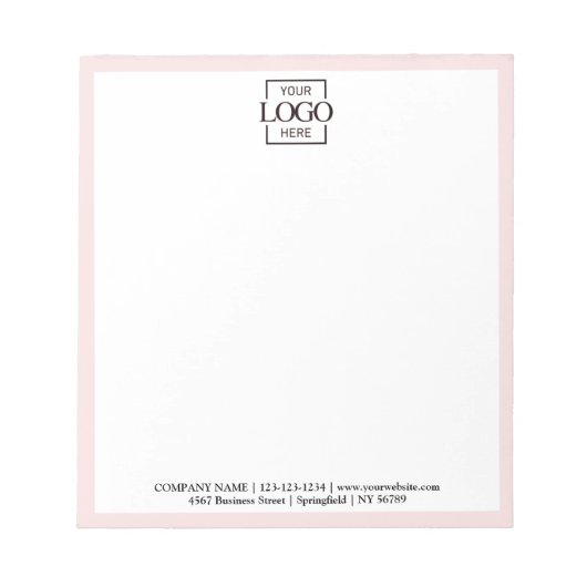 Custom Corporate Business Logo Modern Professional Notitieblok (Voorkant)