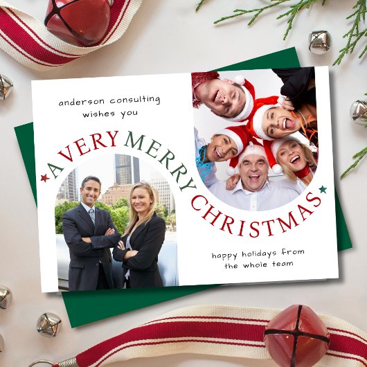 Custom Corporate Christmas Card | 2 Photos Feestdagenkaart