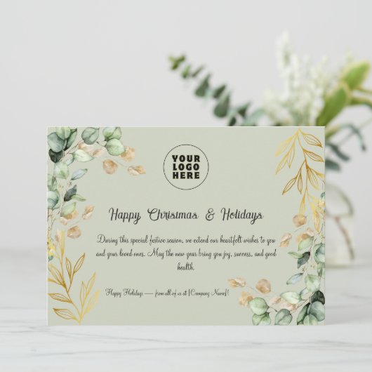 Custom Corporate Christmas Wenskaart 2025 Feestdagenkaart (Staand voorkant)