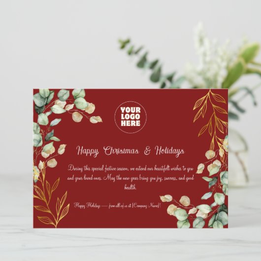 Custom Corporate Christmas Wenskaart 2025 Feestdagenkaart (Staand voorkant)