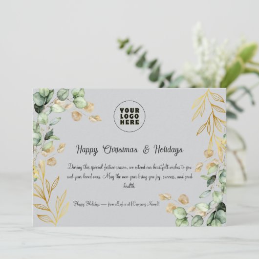 Custom Corporate Christmas Wenskaart 2025 Feestdagenkaart (Staand voorkant)