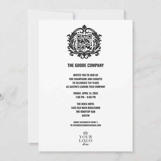 Custom Corporate Company Event | QR-code Kaart (Voorkant)