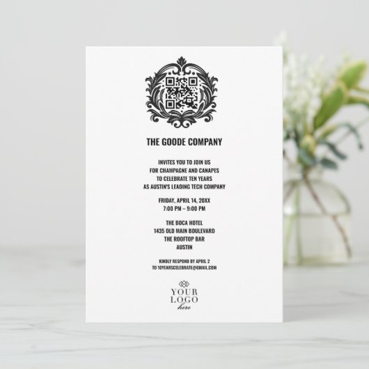 Custom Corporate Company Event | QR-code Kaart (Staand voorkant)