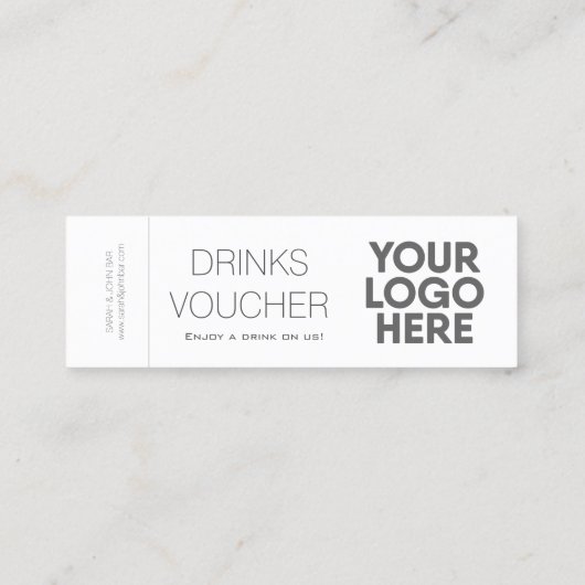 Custom Corporate Drink Voucher Ticket Logo Kaart (Achterkant)