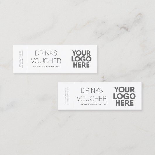 Custom Corporate Drink Voucher Ticket Logo Kaart (Voorkant / Achterkant)