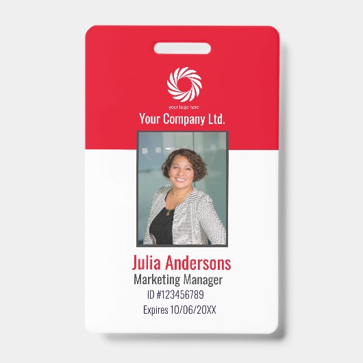 Custom Corporate Employee ID Badge – Teal Prof (Front)
