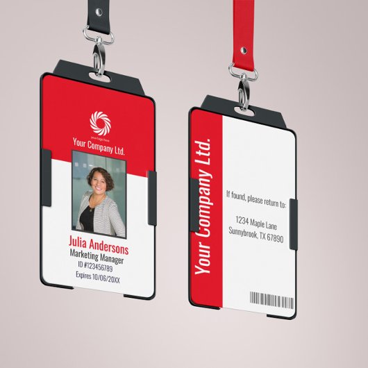Custom Corporate Employee ID Badge – Teal Prof