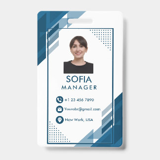 Custom Corporate Employee Photo, Name and Logo Badge