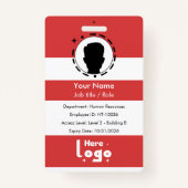 Custom corporate ID badge with barcode (Voorkant)