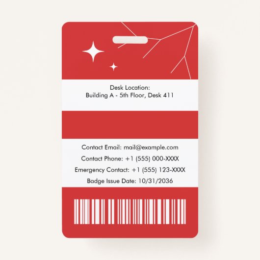 Custom corporate ID badge with barcode (Achterkant)