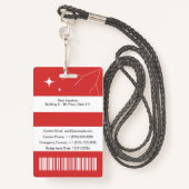 Custom corporate ID badge with barcode (Achterkant met draagriem)