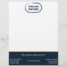 Custom Corporate Letterhead - Navy/Gold Hori Bar