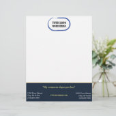 Custom Corporate Letterhead - Navy/Gold Hori Bar (Staand voorkant)
