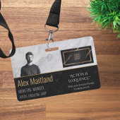 Custom Corporate Logo Security ID Elegant Marmer Badge