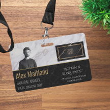 Custom Corporate Logo Security ID Elegant Marmer