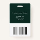 Custom Corporate Professional Employee Photo ID Badge (Achterkant)