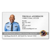 Custom Corrections Officer Foto Gevangenis Gevange Magnetisch Visitekaartje (Voorkant)