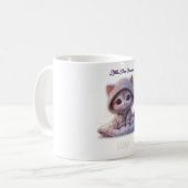 Custom Cosmic Cat Mug – Personalized Pastel Galaxy Koffiemok (Voorkant links)